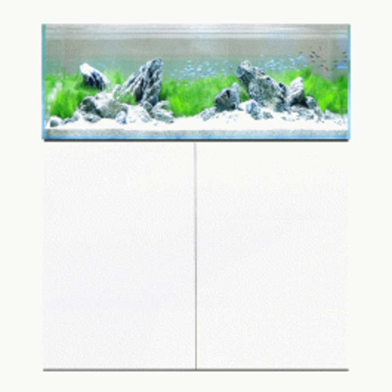 D&D Aqua-Pro Aquascaper 1200 Aquarium and Ultra-Gloss White Cabinet