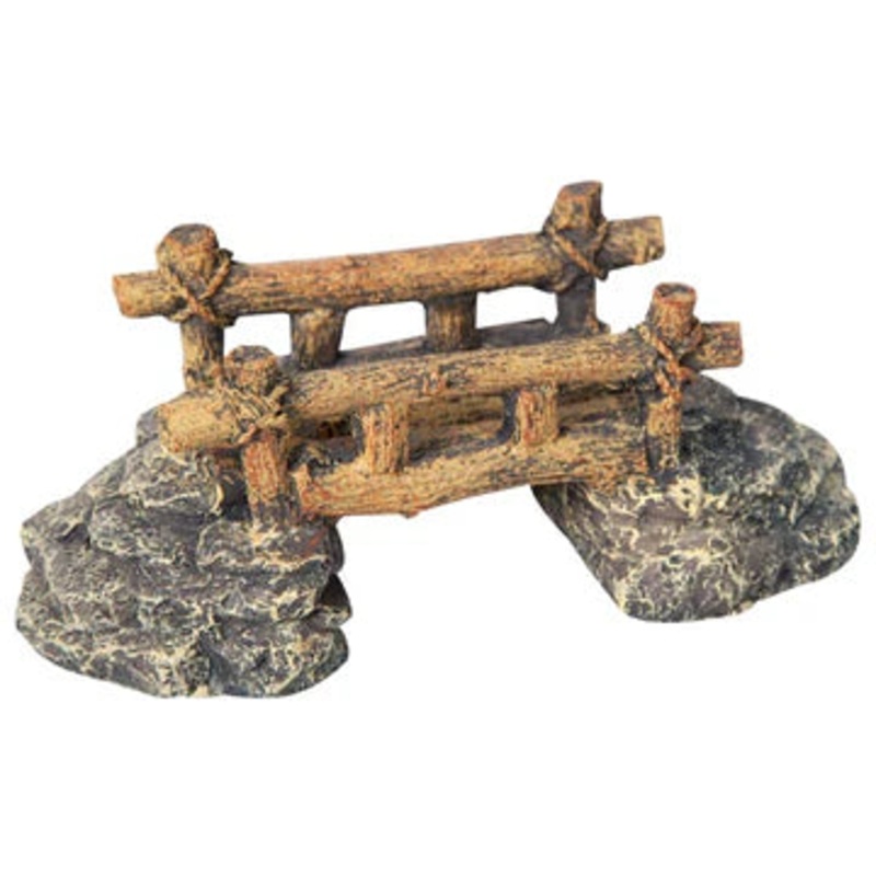 Ornament Wooden Bridge On Rock 11.5wx5.5dx5cmh