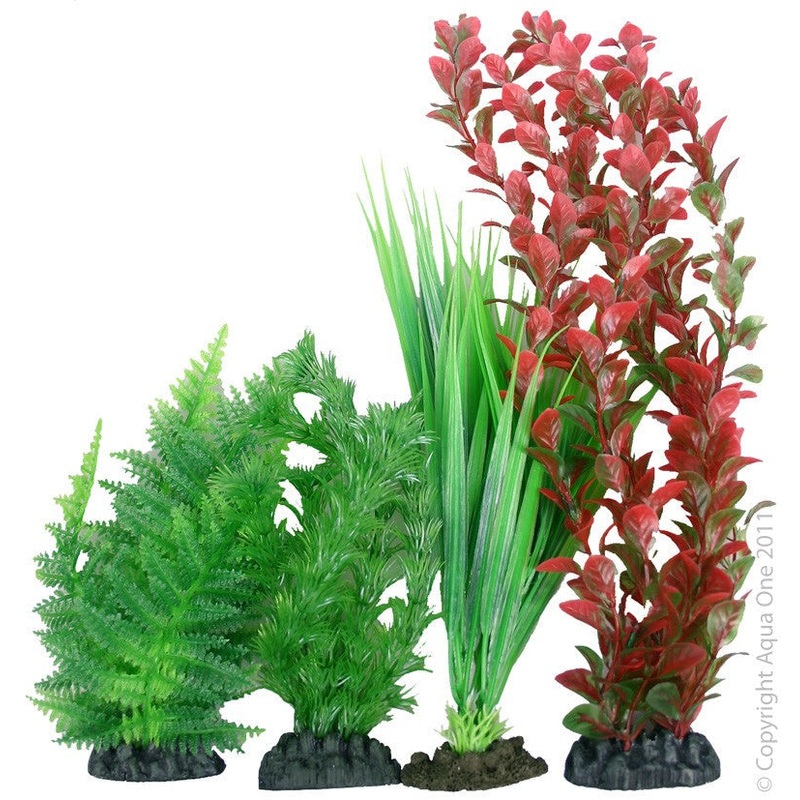 Aqua One Plastic Plants 4pk Mix 1 (24231)