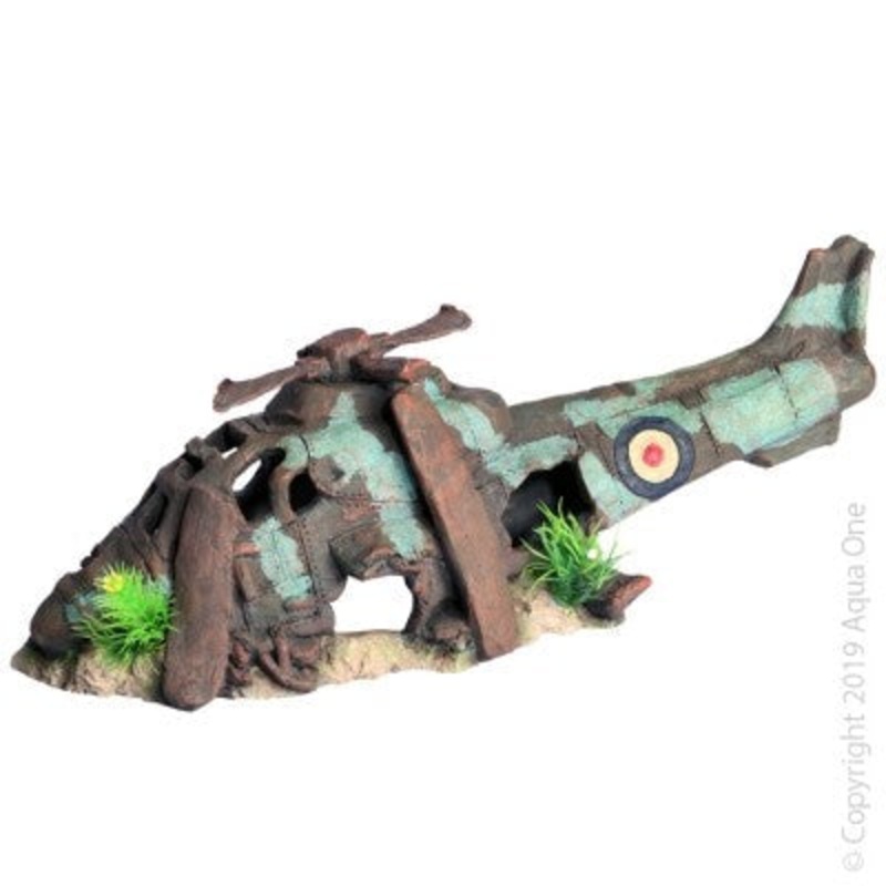 Aqua One Ornament Ruined Helicopter Xl 74x25x24cm (36979)