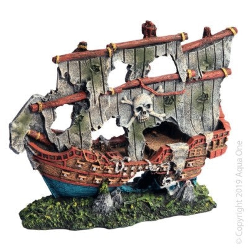 Aqua One Ornament Pirate Ship S 19.5x8x16cmh (36972)