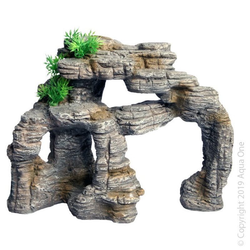 Aqua One Ornament Rock Cliff With Plant 26.5×13.5×20.5cmhh (37877)