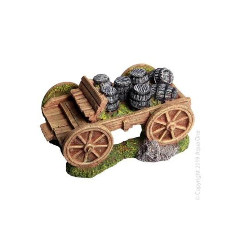 Ornament Whisky Barrel Wagon 17×11.5x9cmh