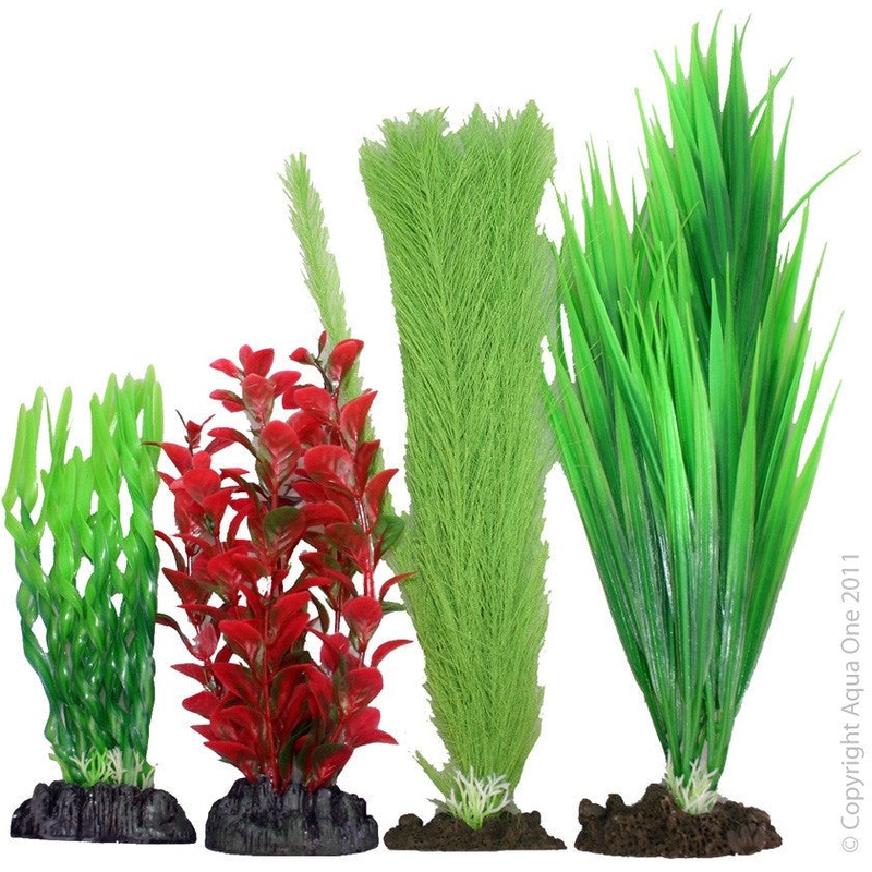 Aqua One Plastic Plants 4pk (24232)