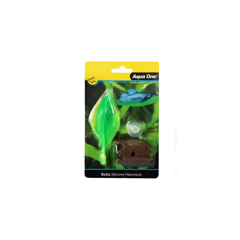Aqua One Silicone Betta Leaf Hammock With Bark 4.5 x 12cm