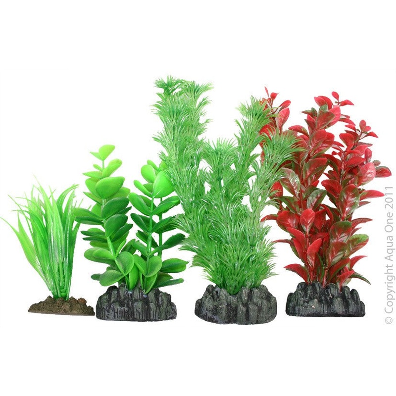 Aqua One Plastic Plants 4pk (24236)