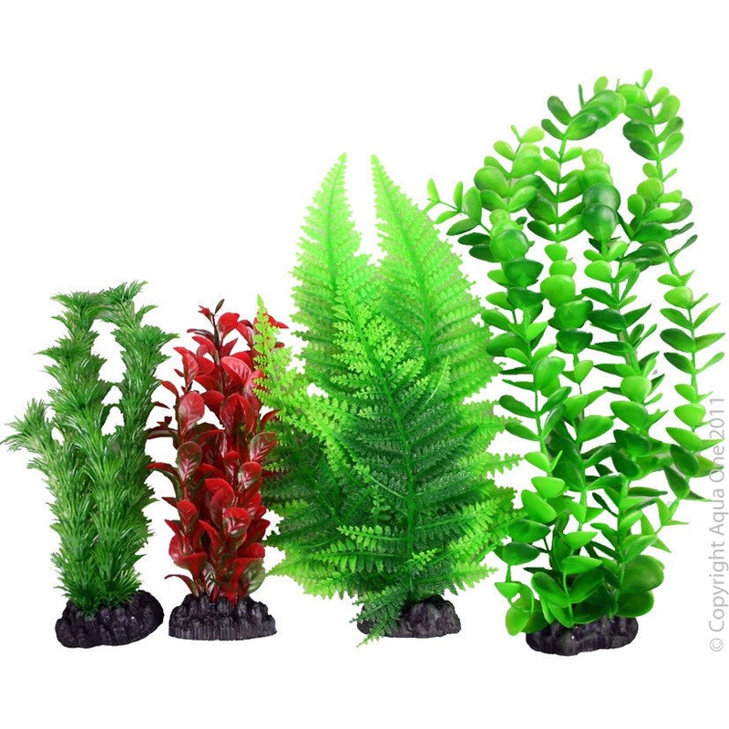 Aqua One Plastic Plants 4pk Mix 3 (24233)