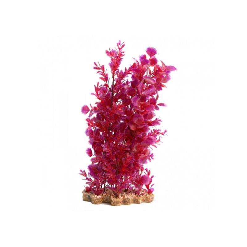 Plastic Plant Pink Hottonia Tribulus w Gravel Bas