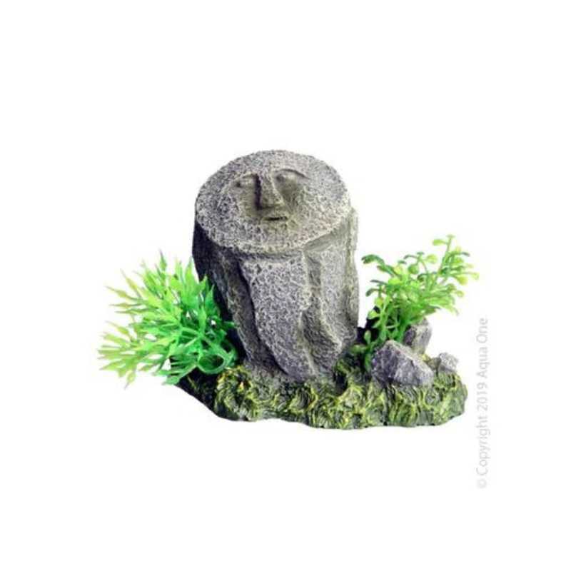 Ornament Stone Face Garden 9.5x6x6.5cmh