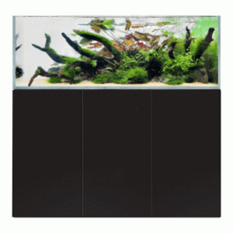 D&D Aqua-Pro Aquascaper 1500 Aquarium and Ultra-Gloss Black Cabinet
