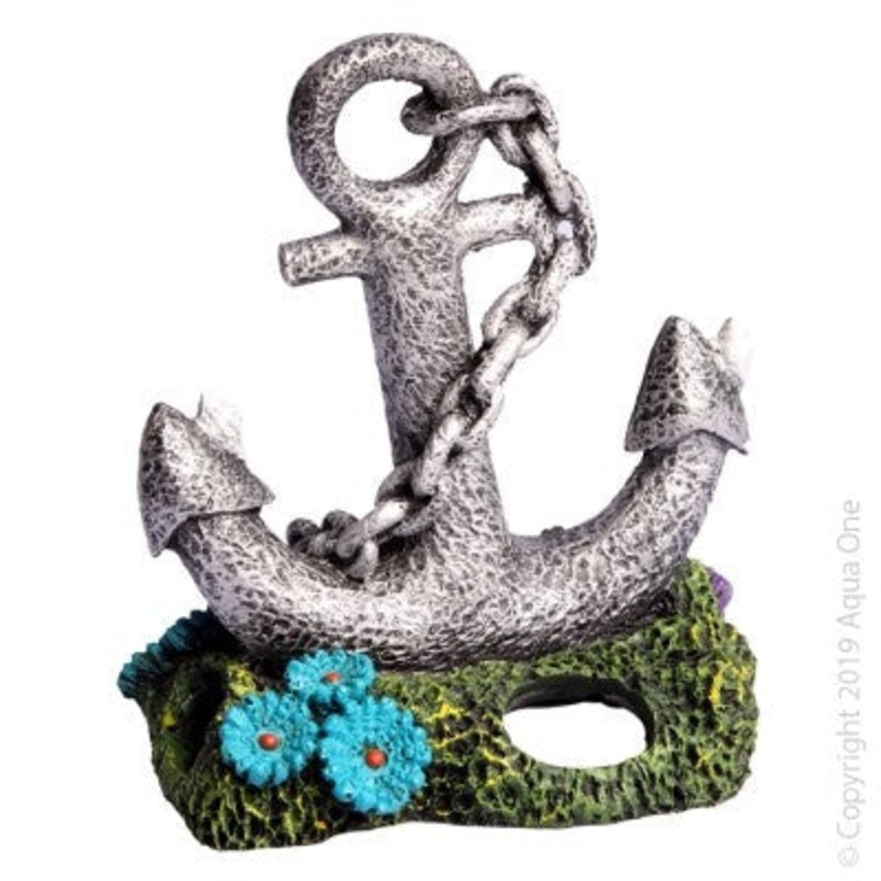 Aqua One Ornament Ruined Anchor On Reef 10.5x7x12cmh (36916)
