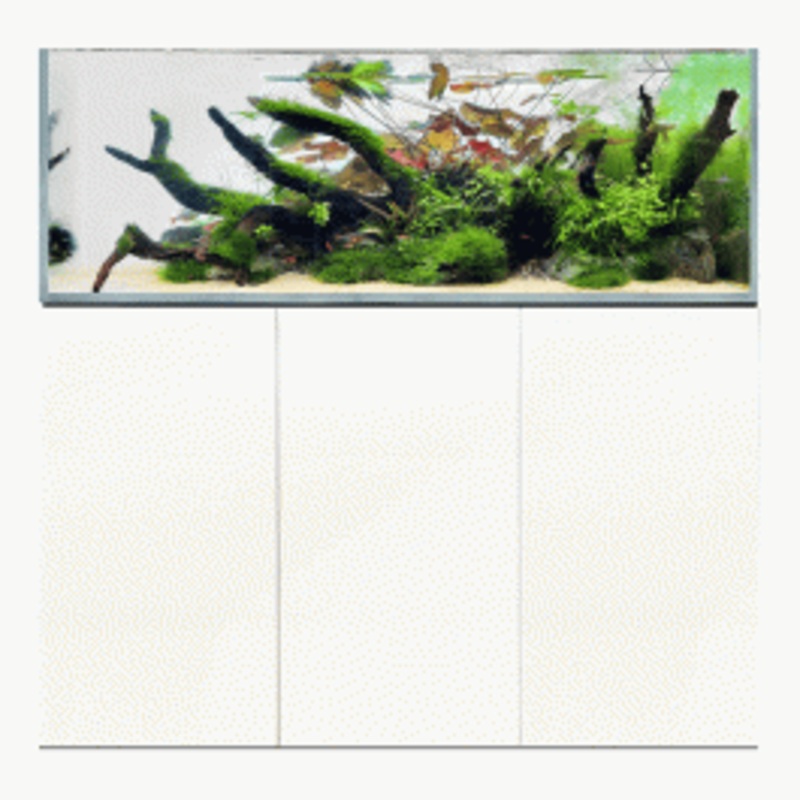 D&D Aqua-Pro Aquascaper 1500 Aquarium and Ultra-Gloss White Cabinet