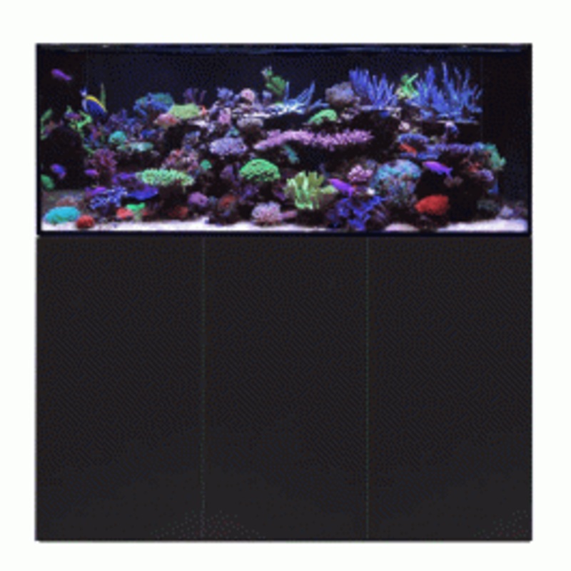 D&D Aqua-Pro Reef 1500 Aquarium and Ultra-Gloss Black Cabinet