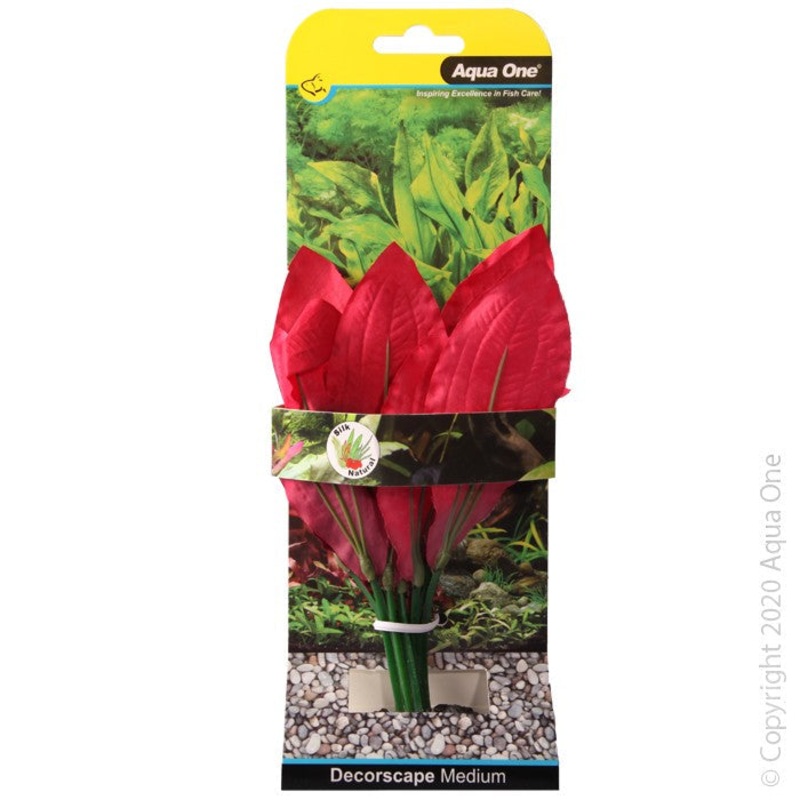 Aqua One Silk Plant Amazon Red Medium 20cm (24110)