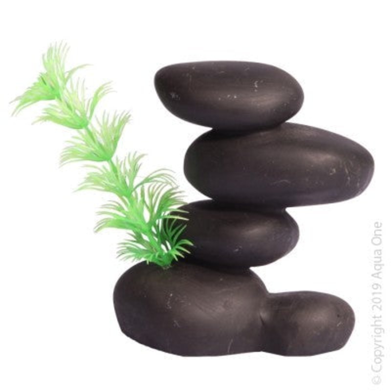 Aqua One Ornament Zen Stone Black 9x6x10cmh (36938)