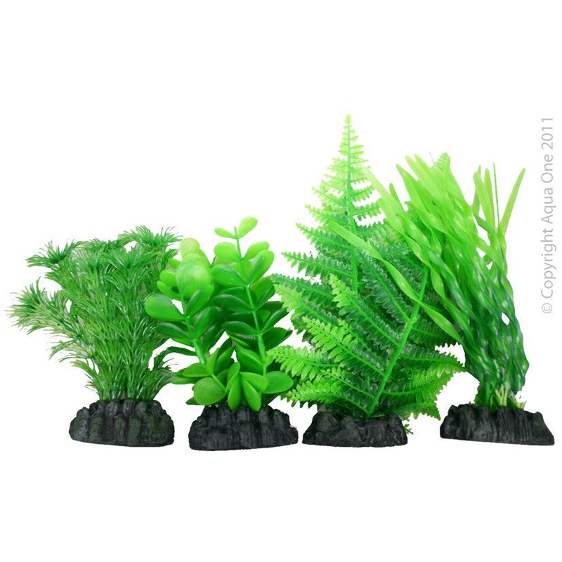 Aqua One Plastic Plants 4pk Mix 5 (24235)
